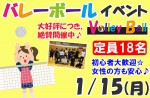 <b>1/15(月)に新潟市で、「バレーボール」を開催します(｀・ω・´)</b>